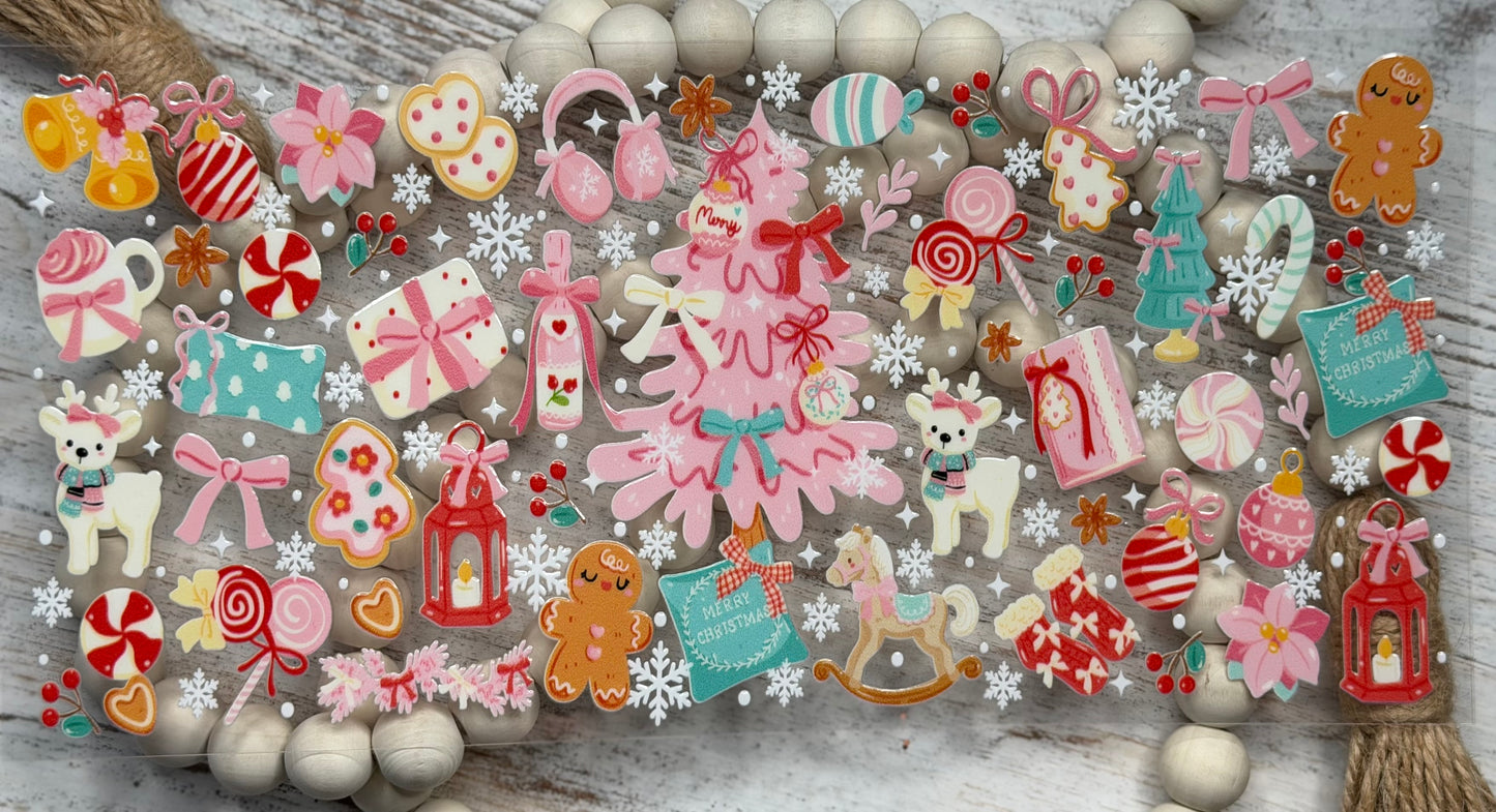 Pink Christmas Collage Large - Wrap