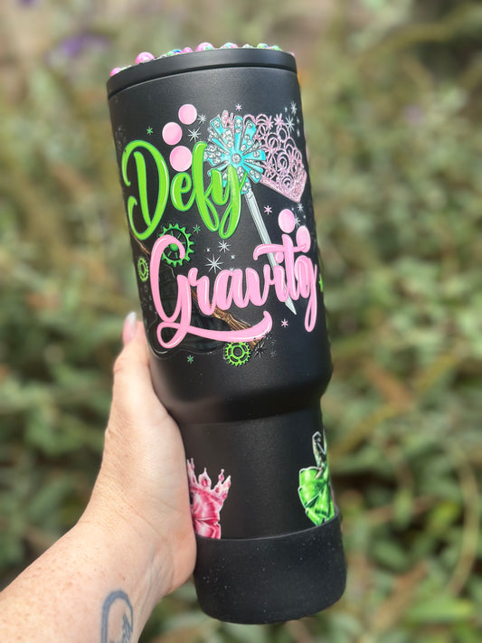 Pink and Green 40oz Black Stainless Steel