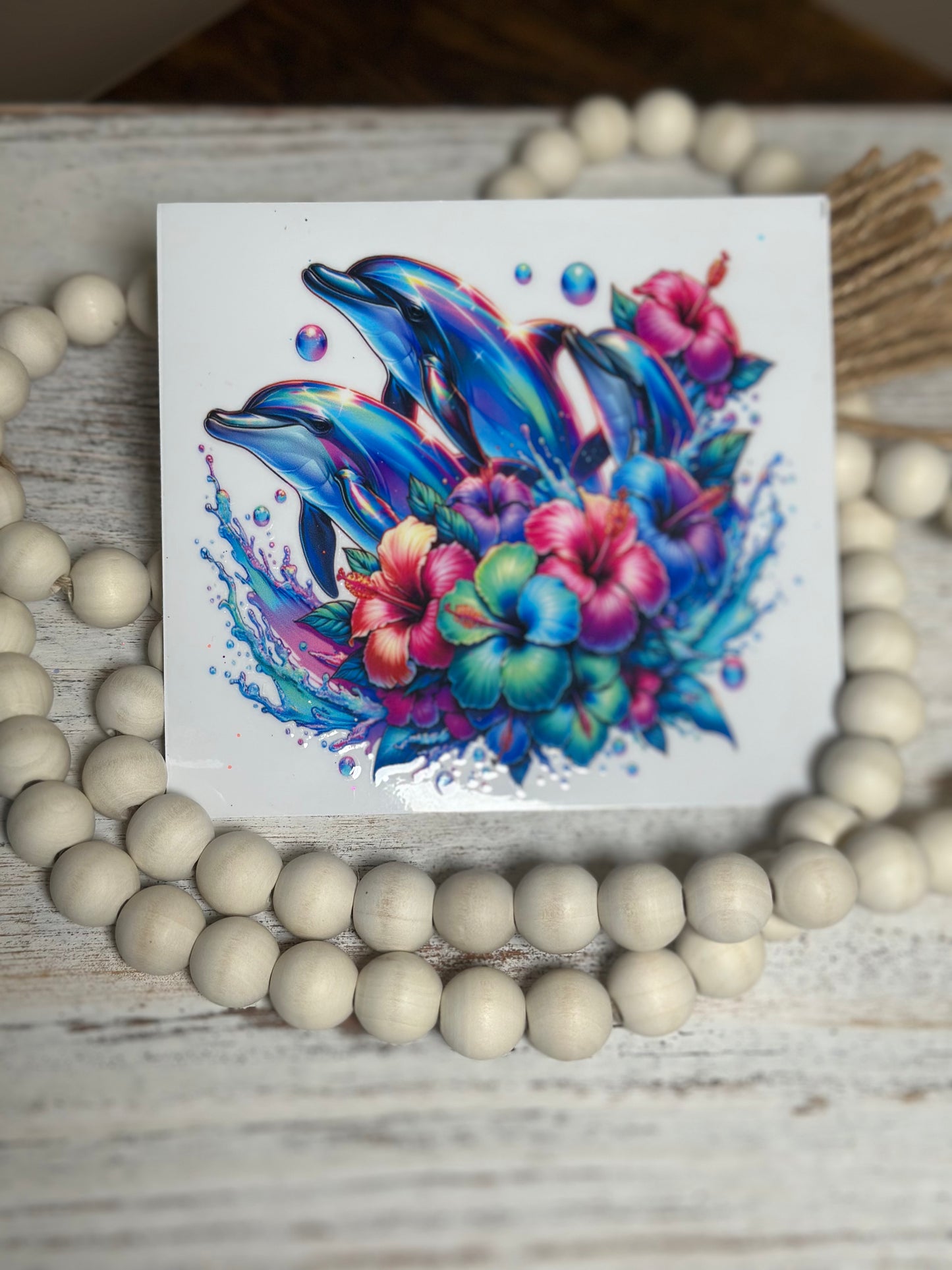 Floral Dolphins Decal