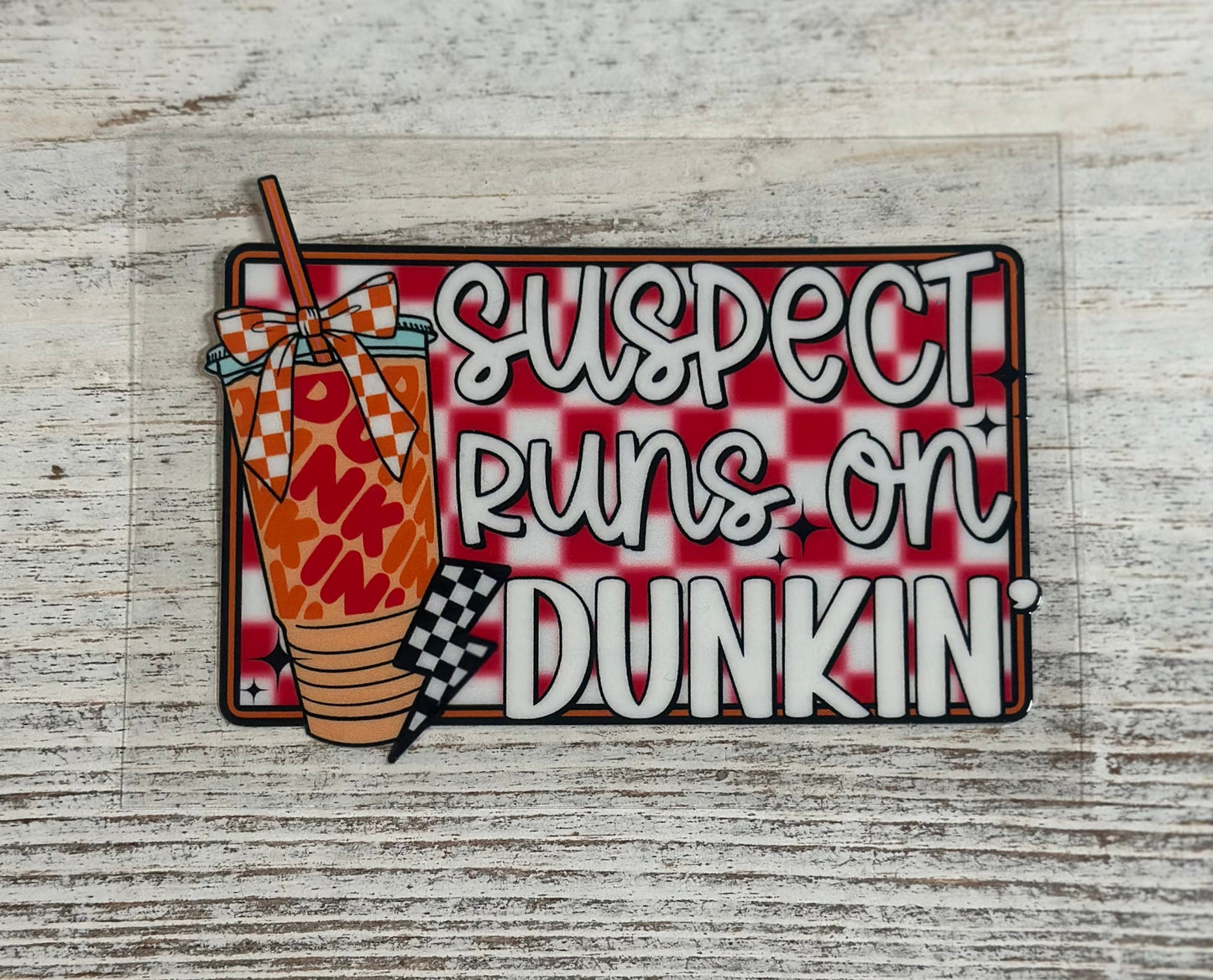 Suspect Runs On Dunkin - Decal