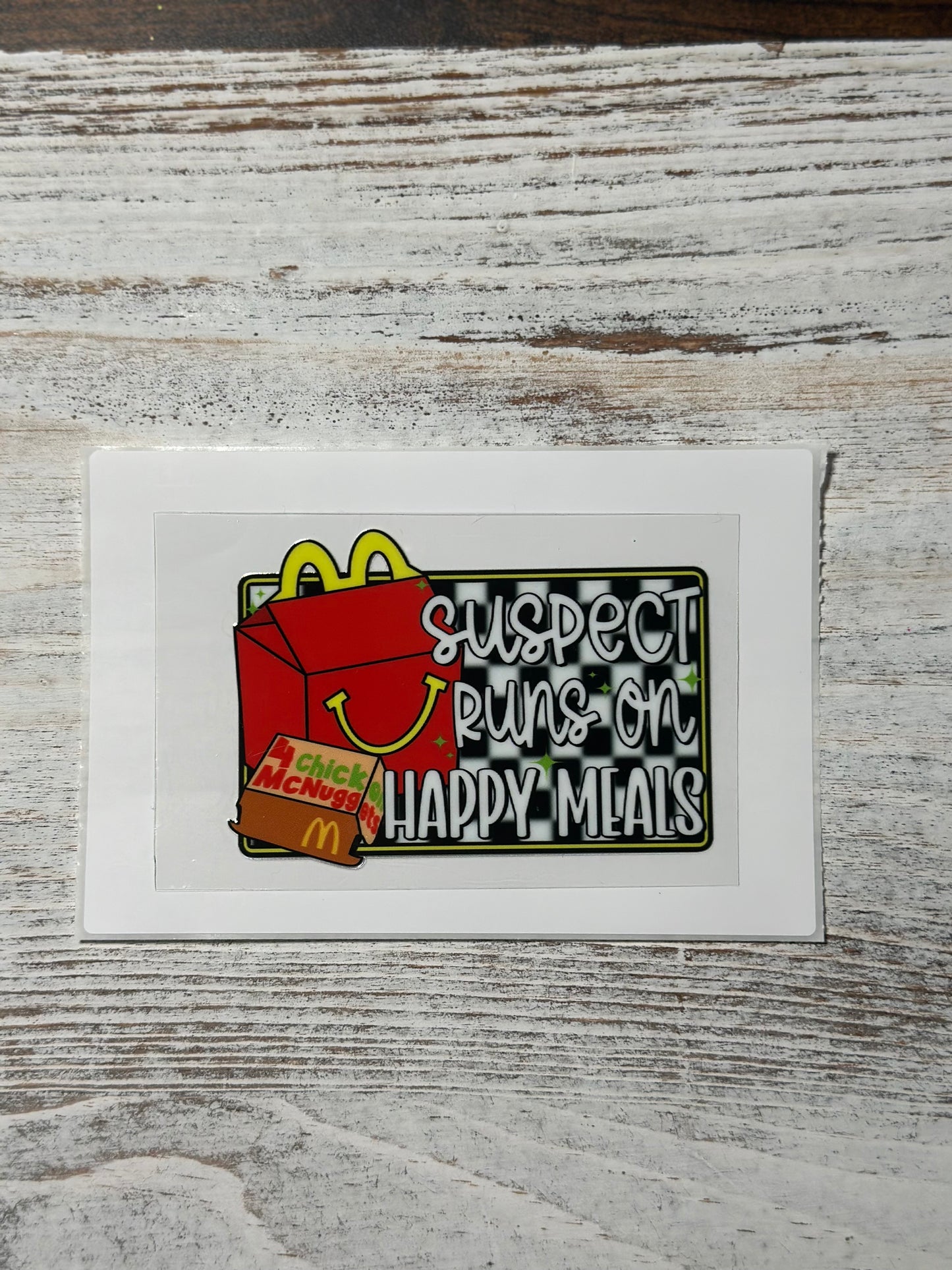 Suspect Runs On Kids Meals - Decal