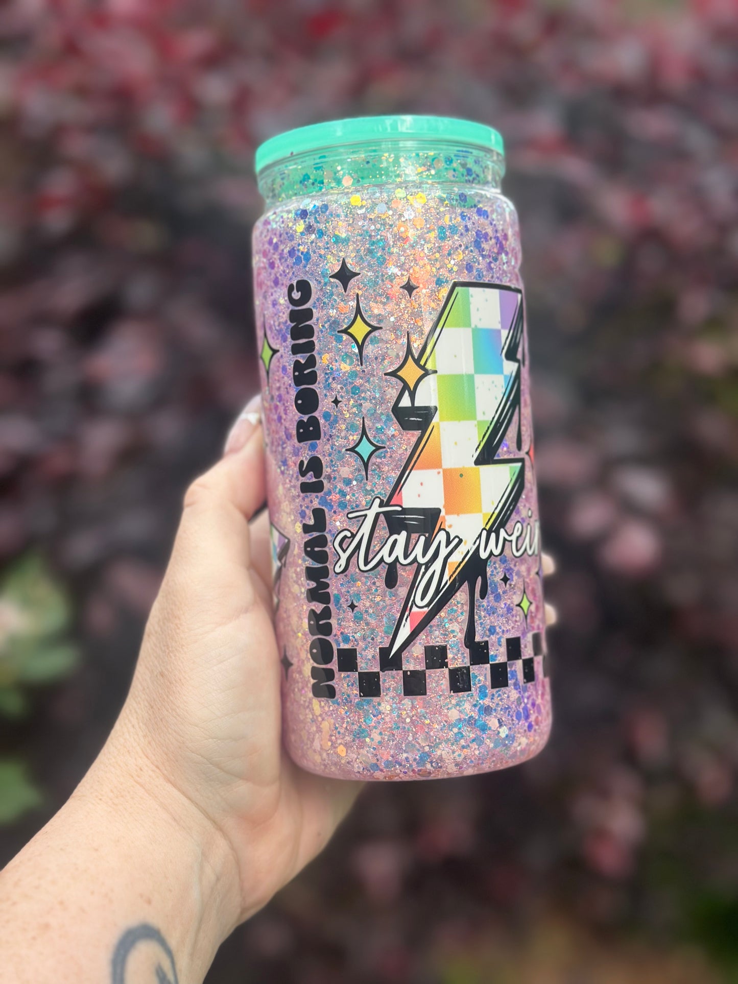 Normal Is Boring Stay Weird 20 Oz Acrylic Snow Globe