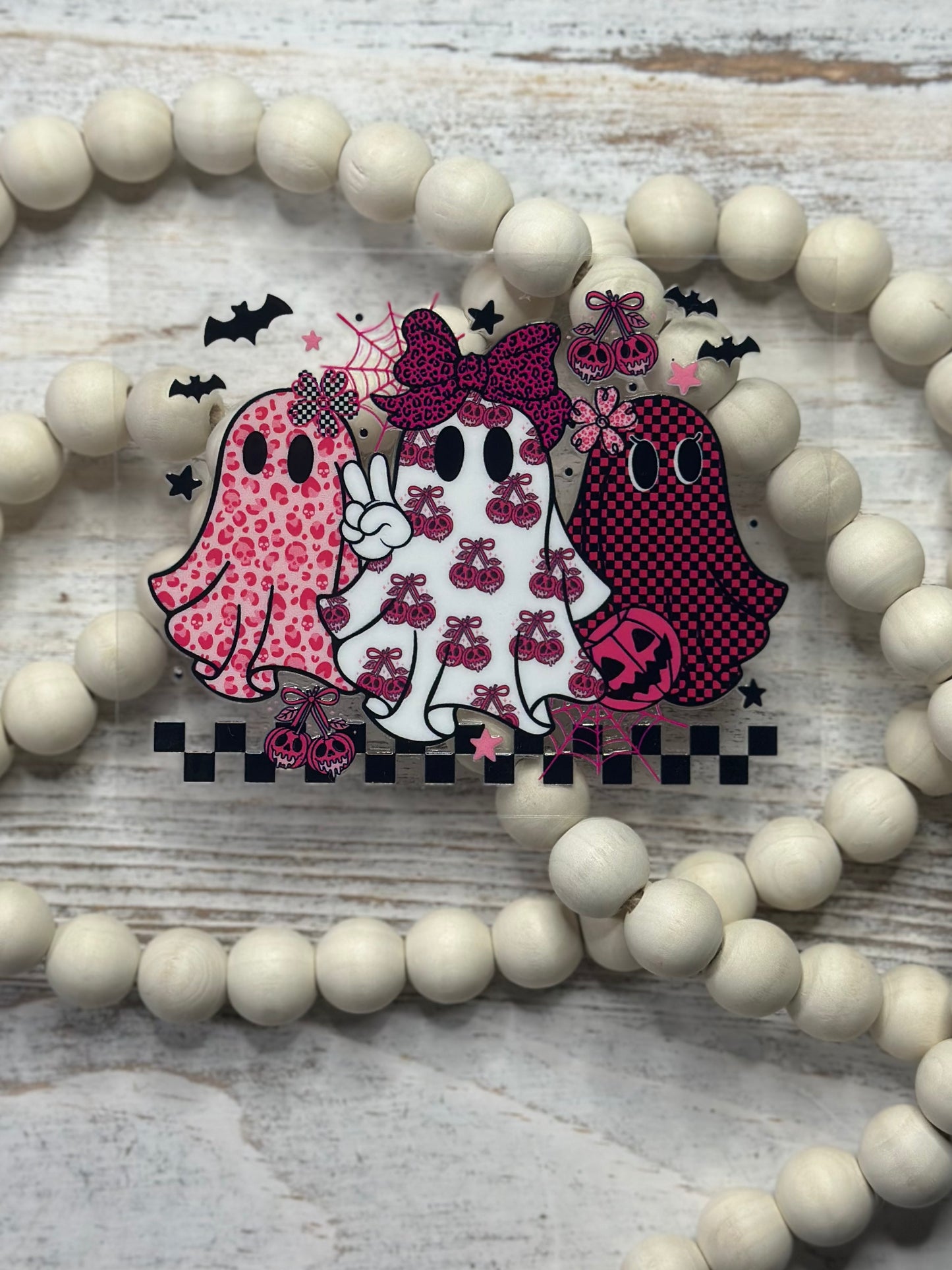 Girly Ghosty With Pink Pumpkins - Decal