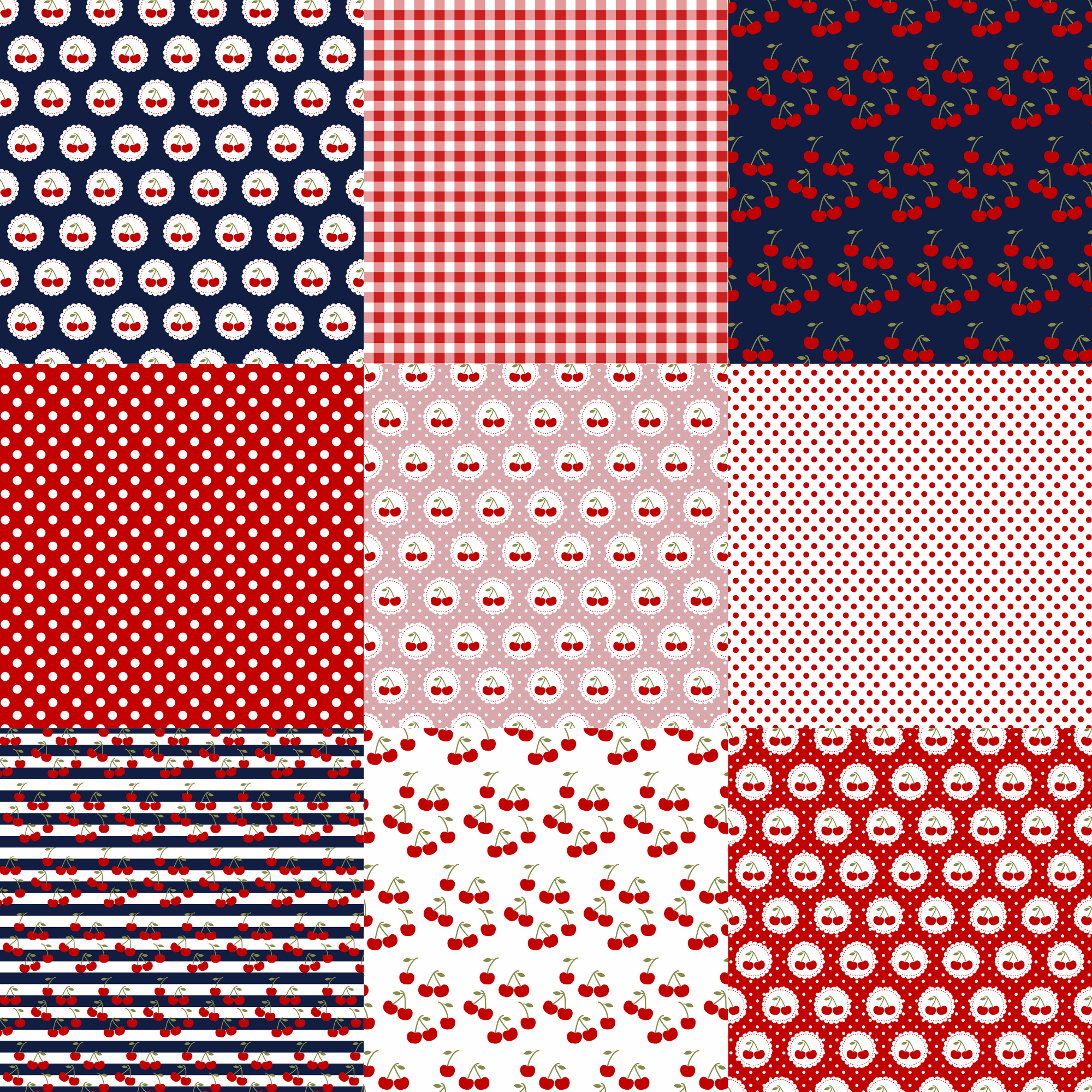Printed Vinyl - 4th of July - Cherries