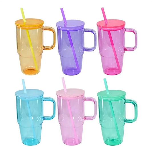 20 OZ Jelly Blue Glass Tumbler