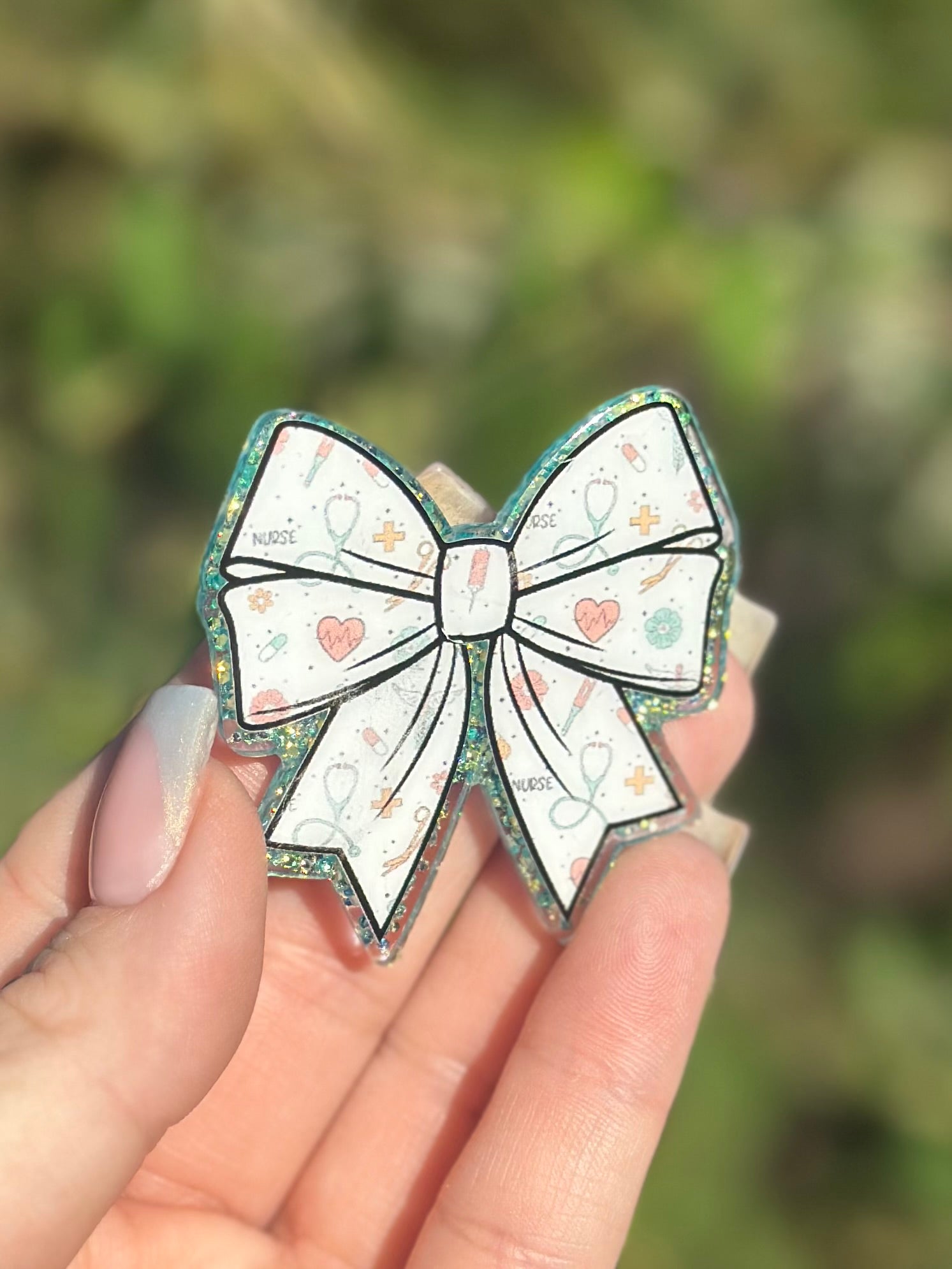 Nurse Cutesy Bow Badge Reel