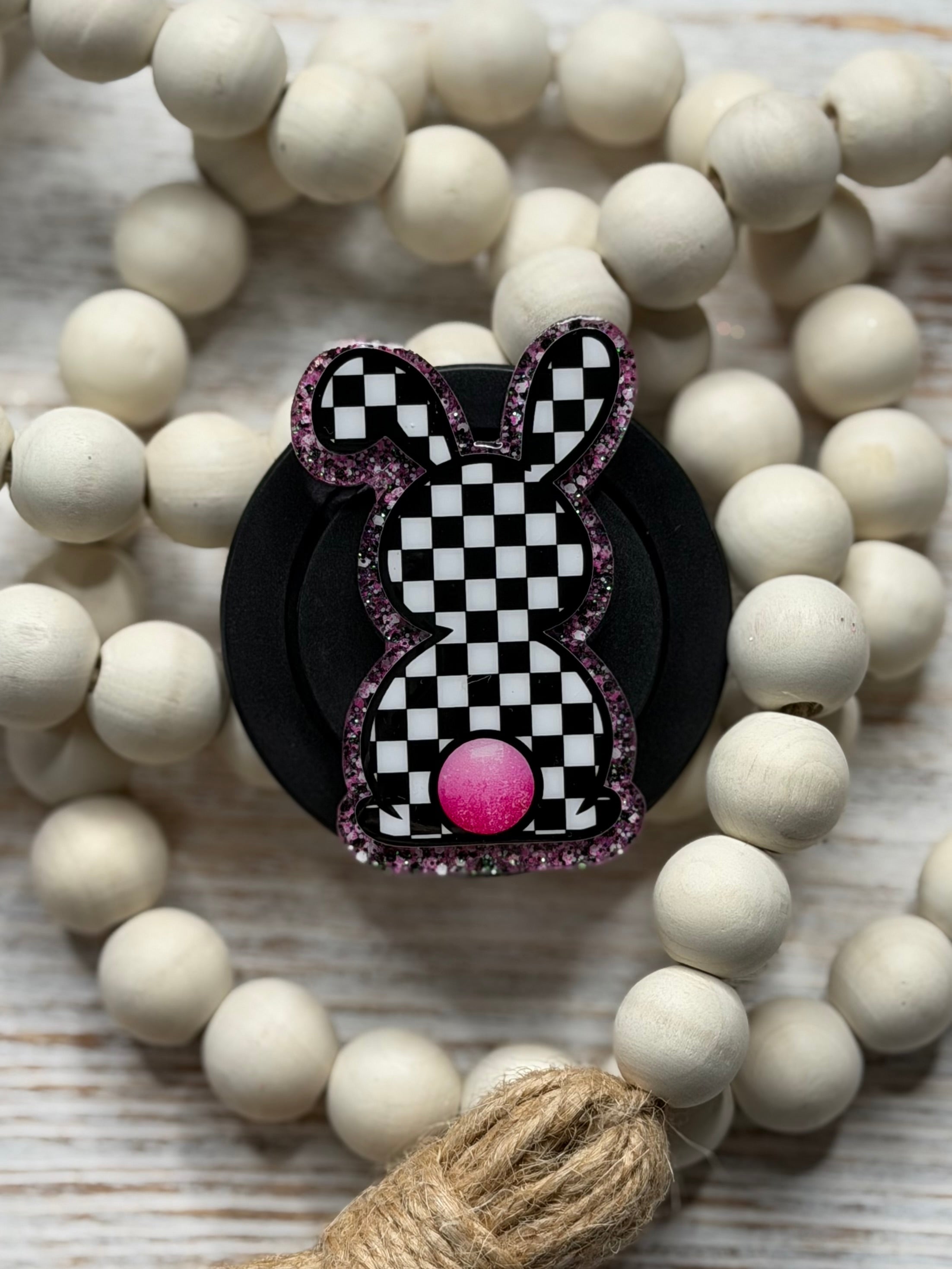 Checkered Bunny Pop Socket