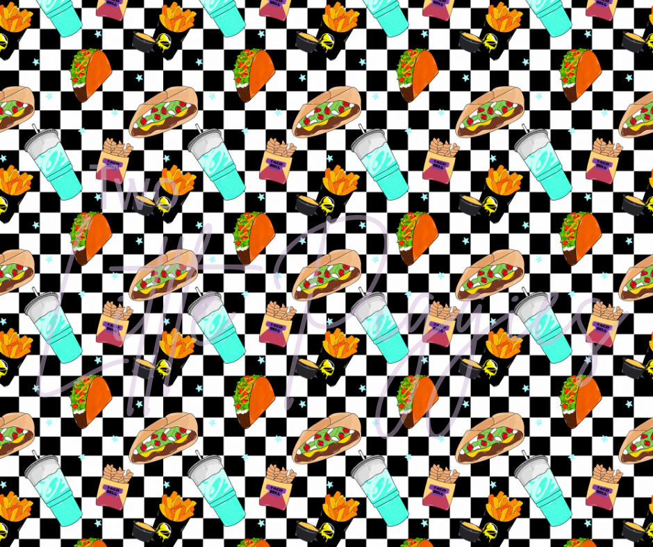 Printed Vinyl - Taco Bell Checkered