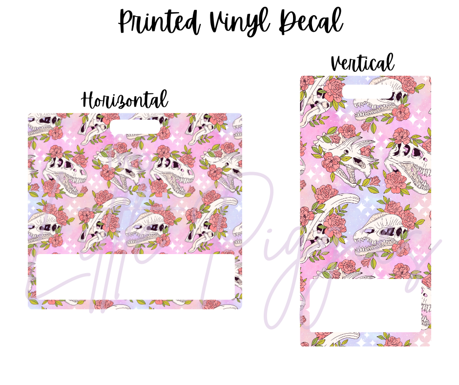 Printed Vinyl - Dinosaur Skulls and Flowers