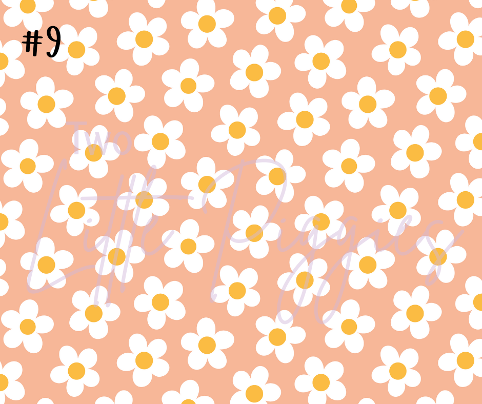 Printed Vinyl - Checkers and Flowers
