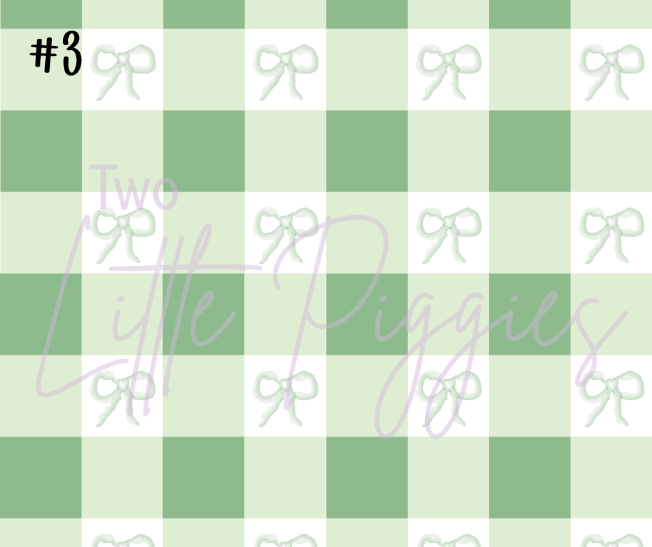 Printed Vinyl - Pastel Gingham Bows