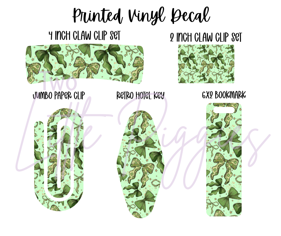 Printed Vinyl - St. Patrick's - Clover Bows