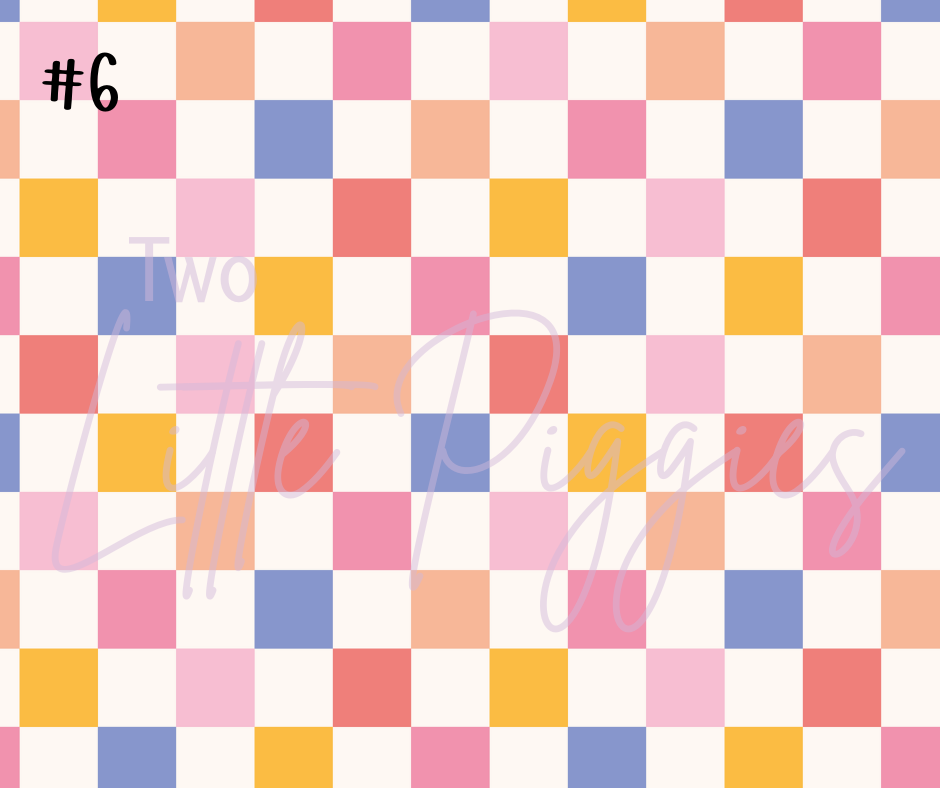 Printed Vinyl - Checkers and Flowers