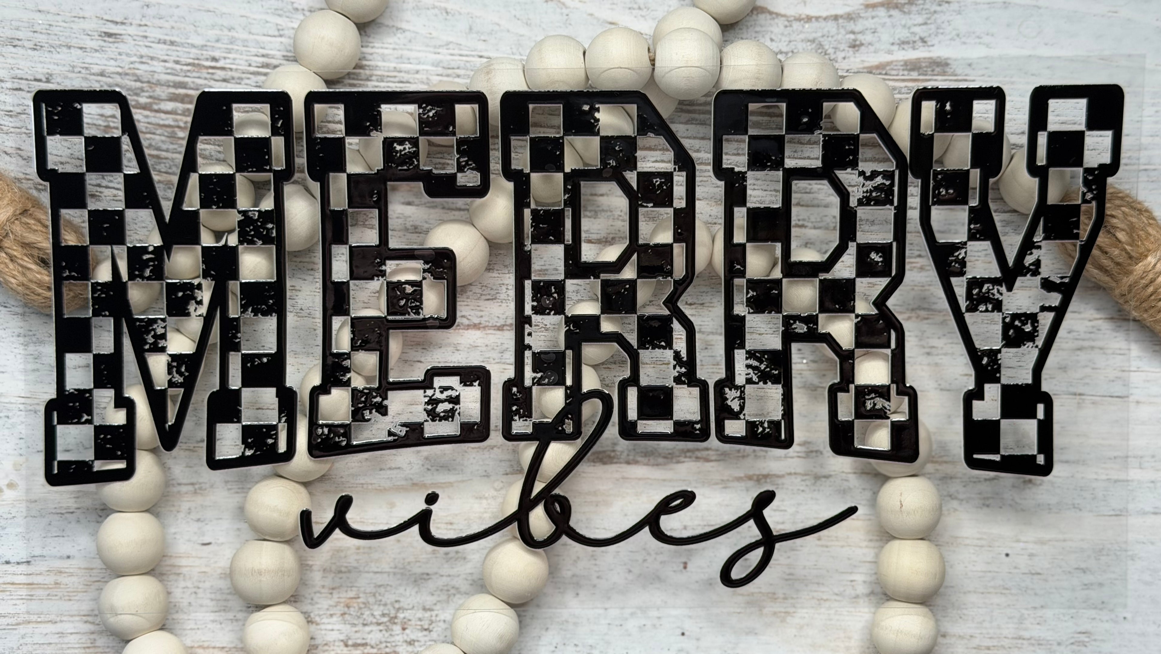 Merry Vibes In Varsity Letters - Wrap