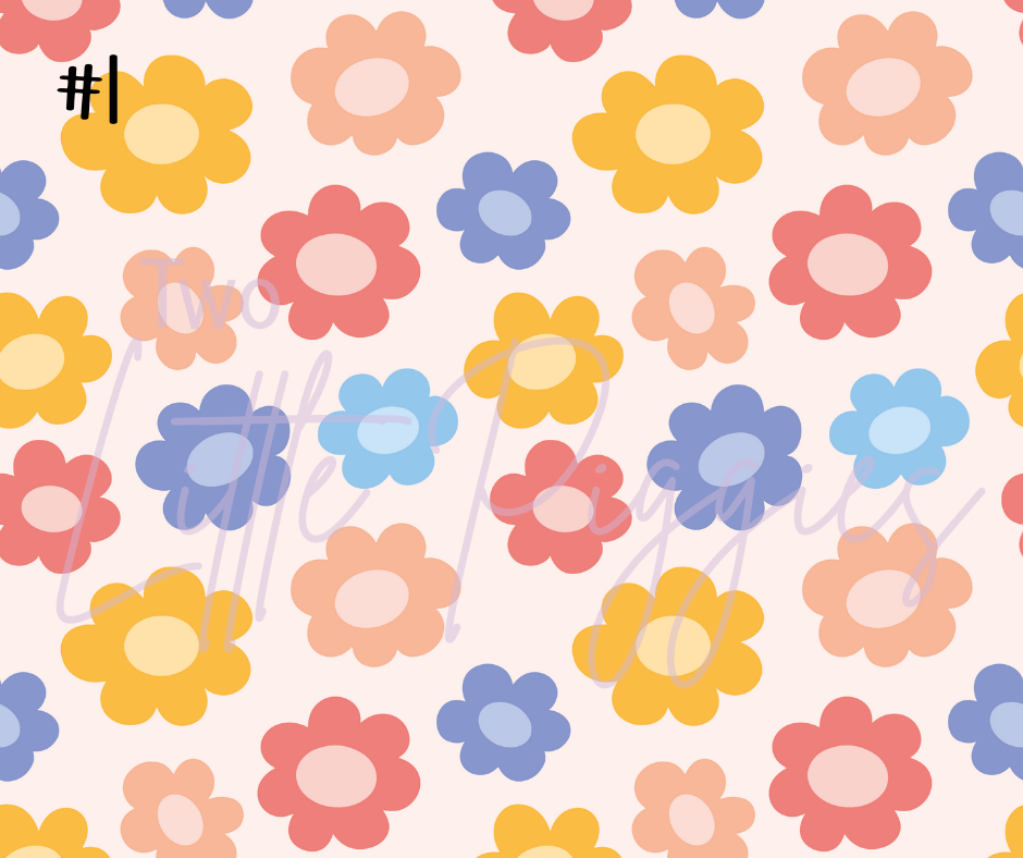 Printed Vinyl - Checkers and Flowers