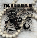 Big Fan Of Personal Space Racoon - Decal