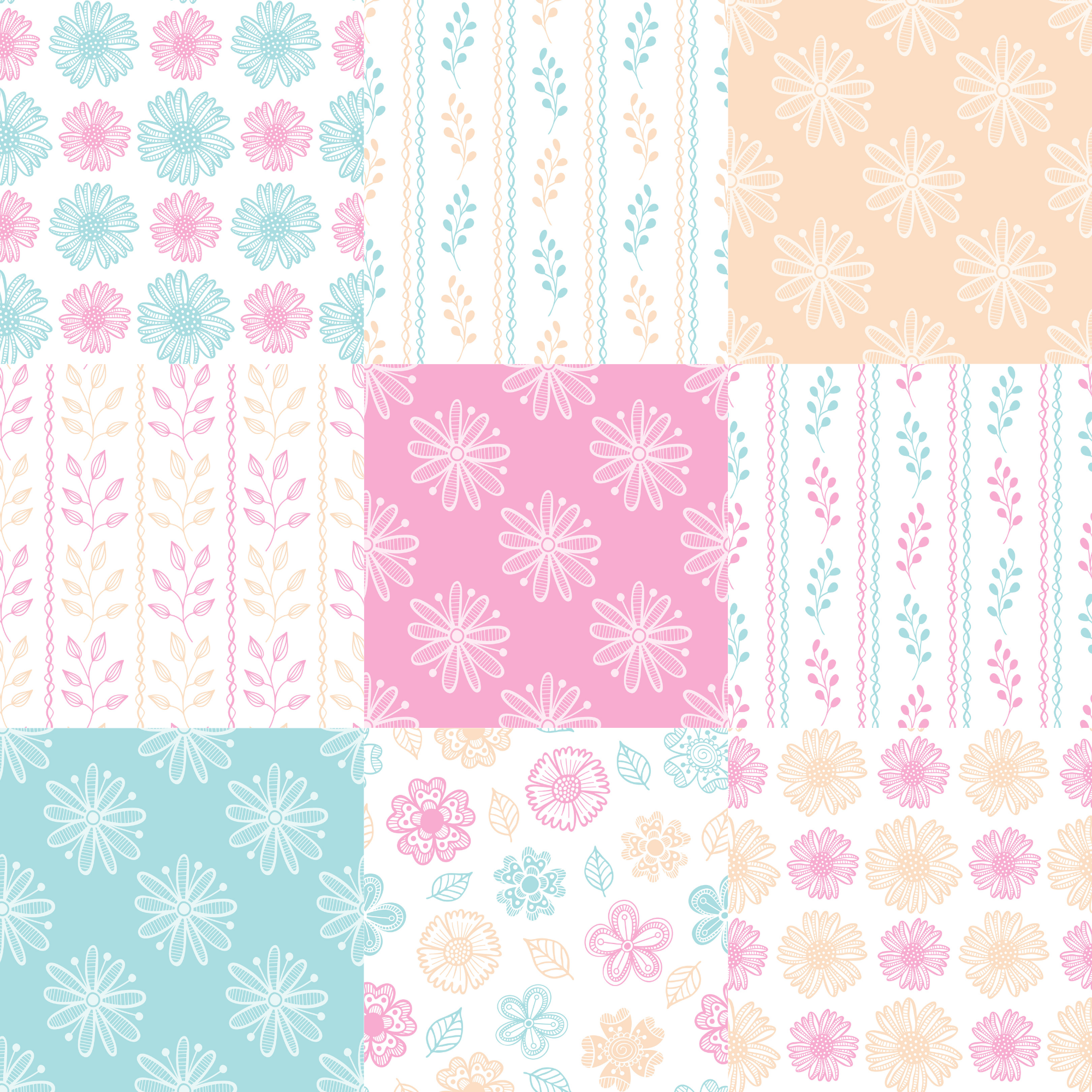 Printed Vinyl - Springtime Flowers