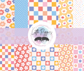 Printed Vinyl - Checkers and Flowers