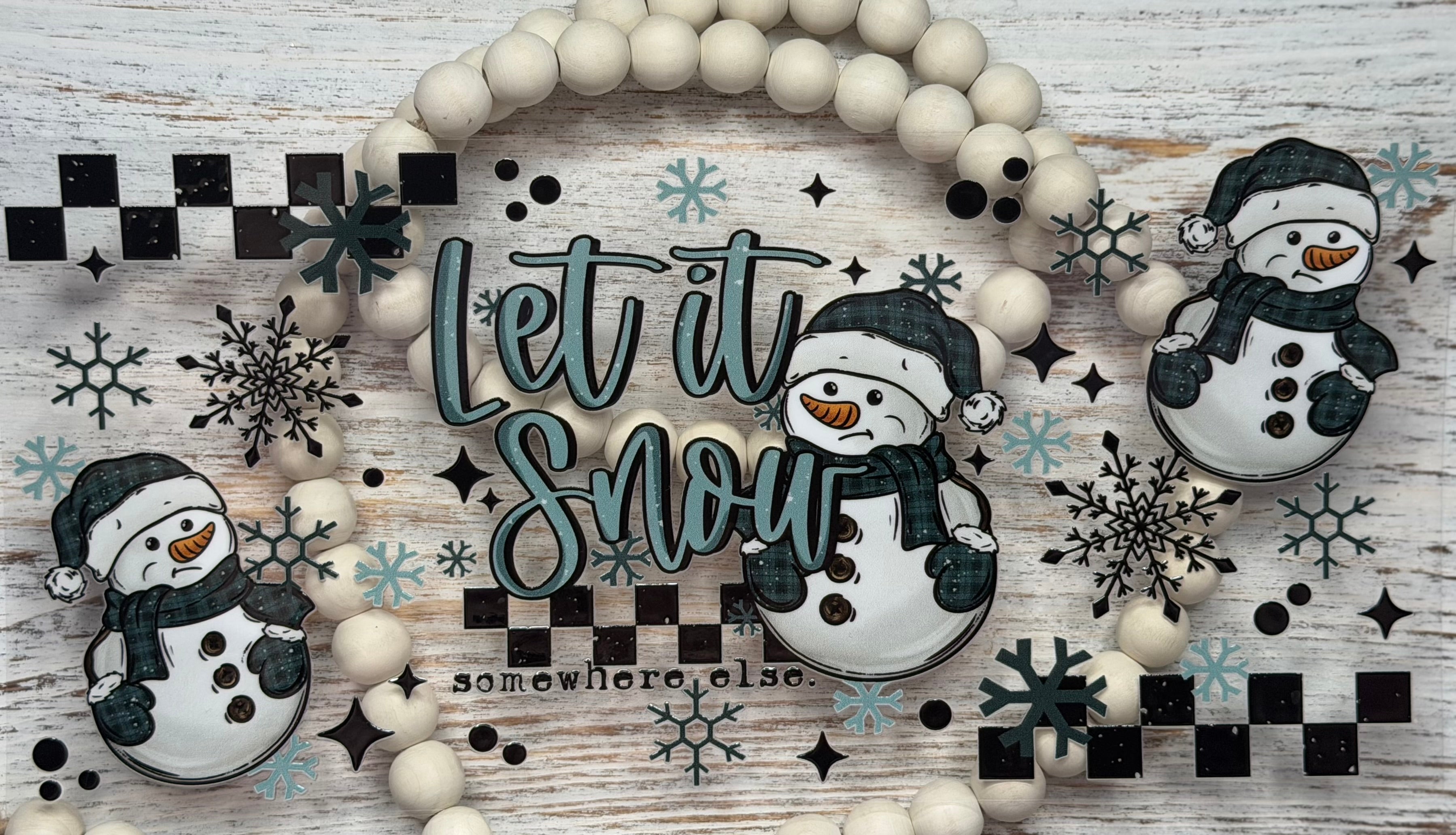 Let It Snow Checkered - Wrap 40oz