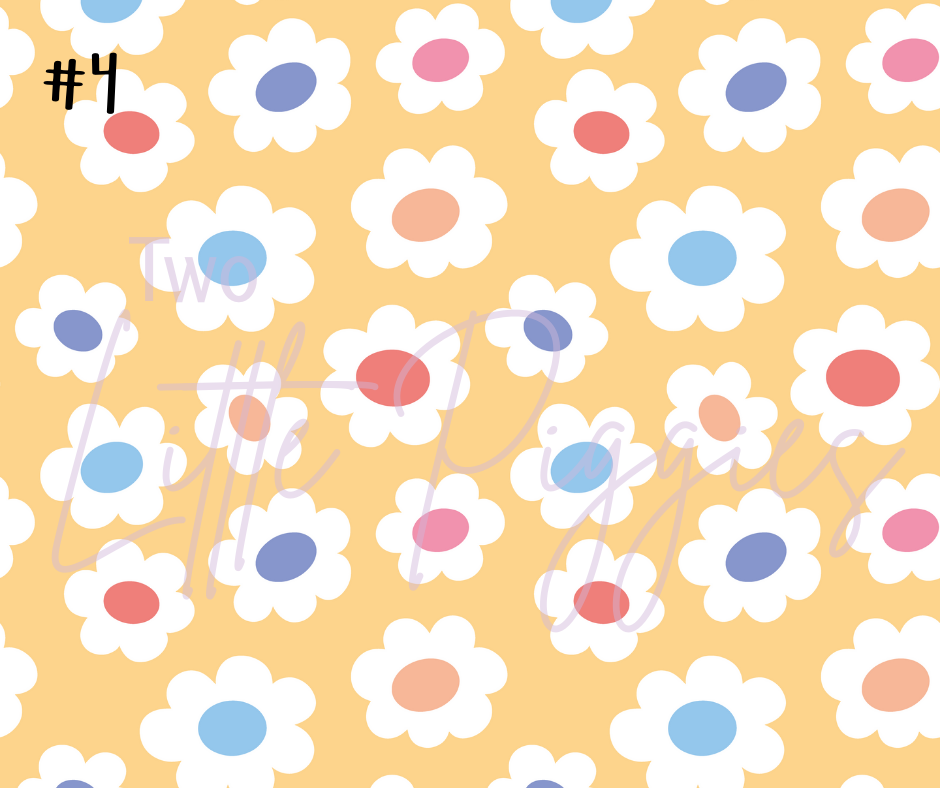 Printed Vinyl - Checkers and Flowers
