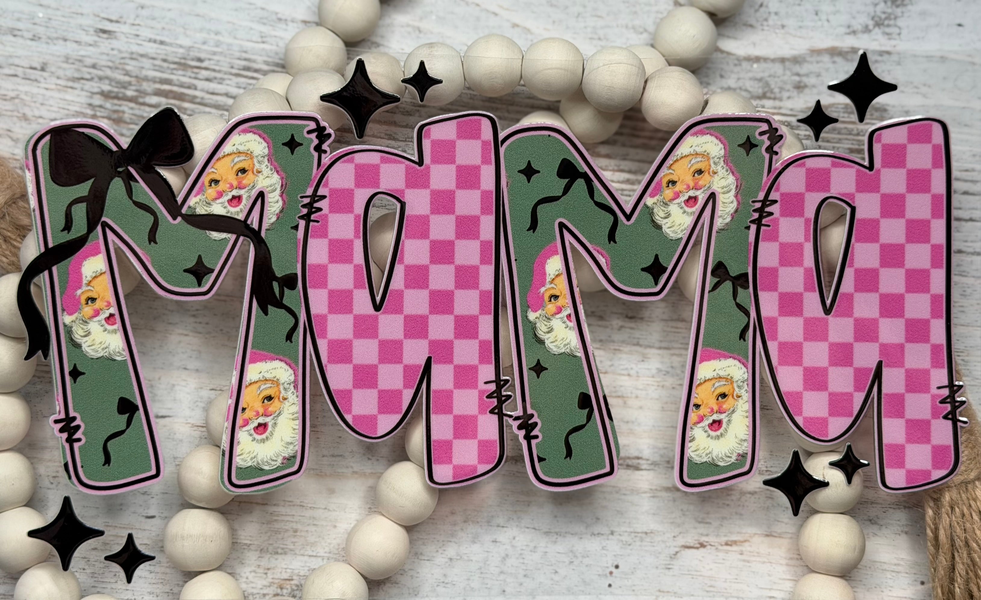 Mama With Santa Bows & Checered - Wrap