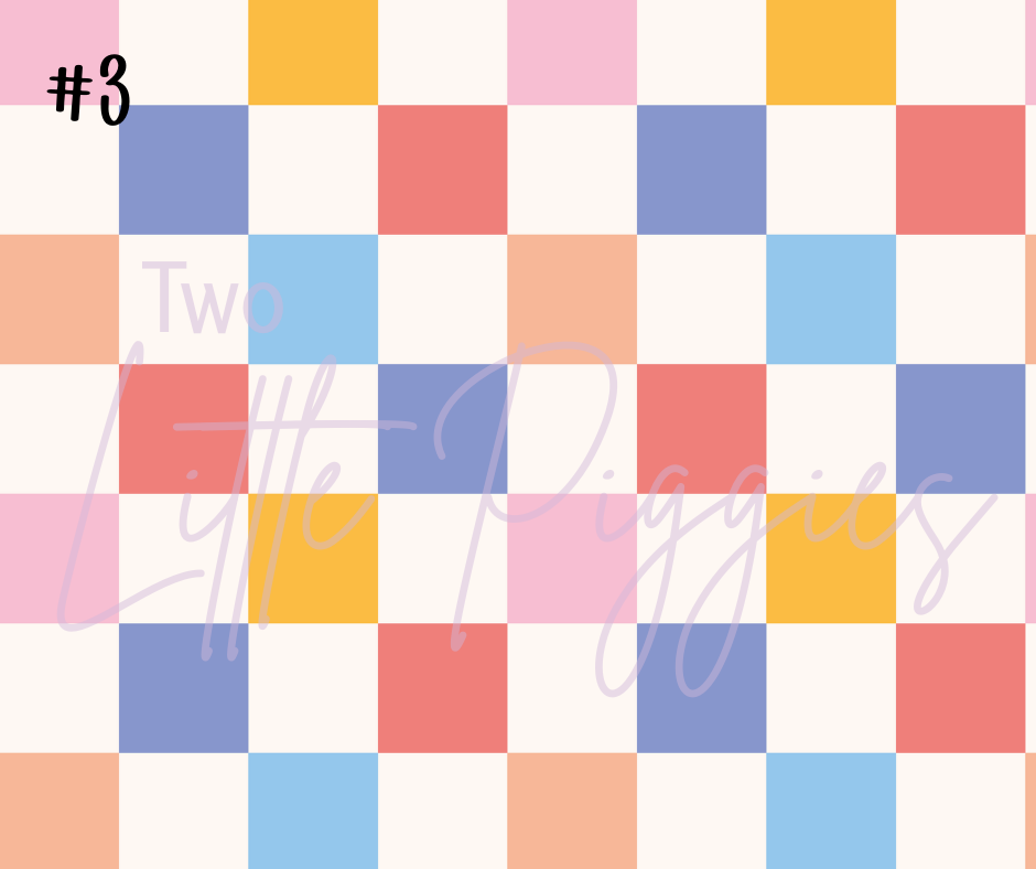 Printed Vinyl - Checkers and Flowers