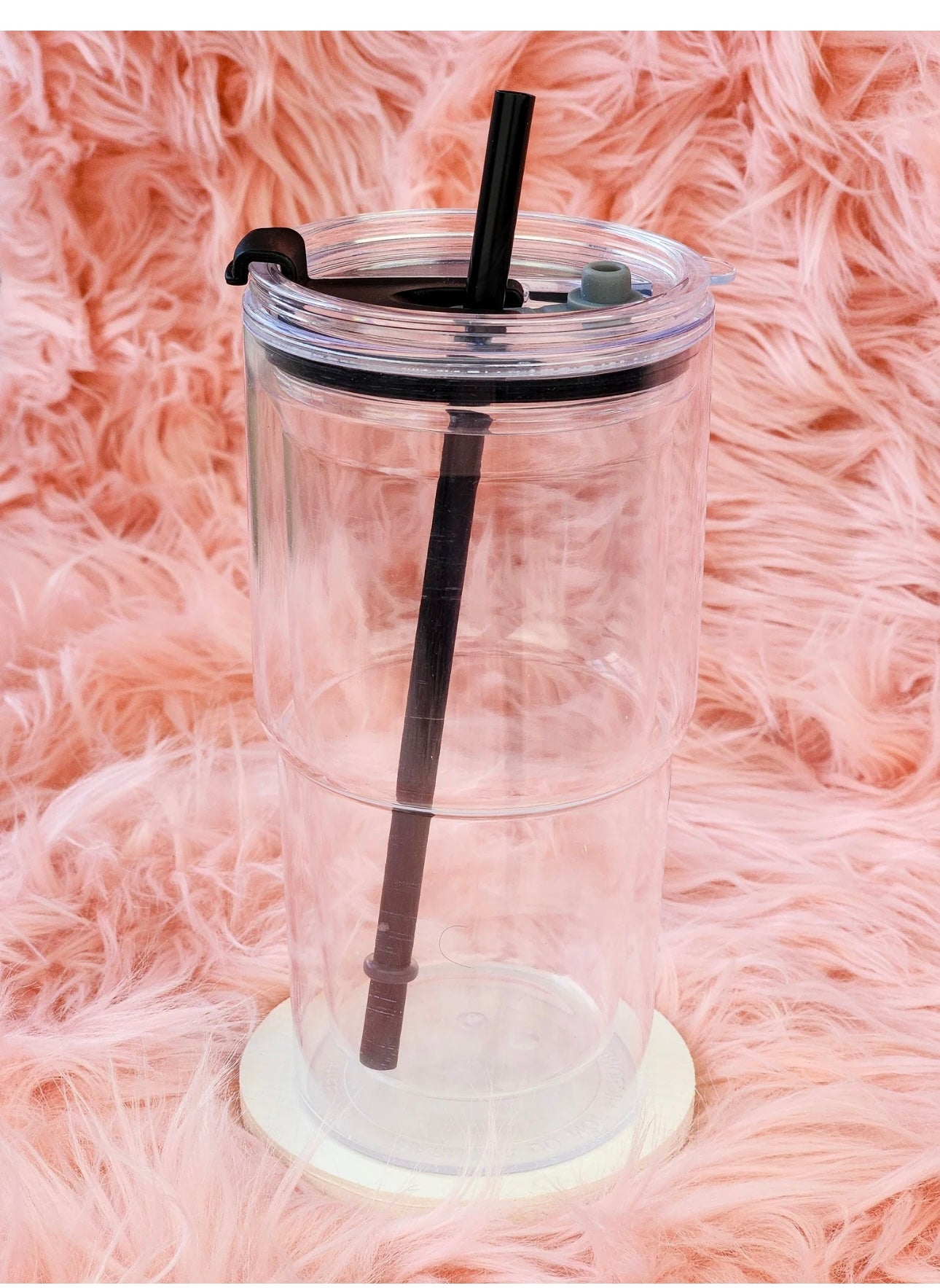 Black Lid 24 Oz Curved Snow Globe