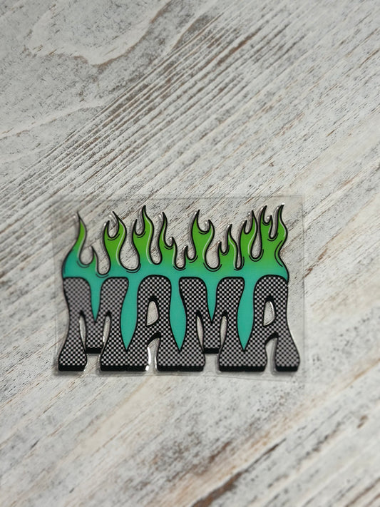 Bright Teal & Green Mama - Decal