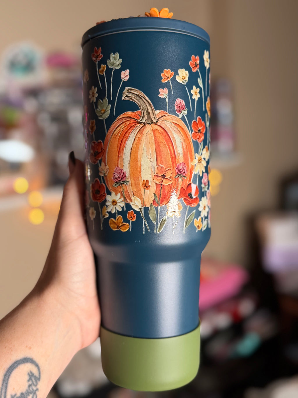 Pumpkin Flower Fields 40oz No Spill