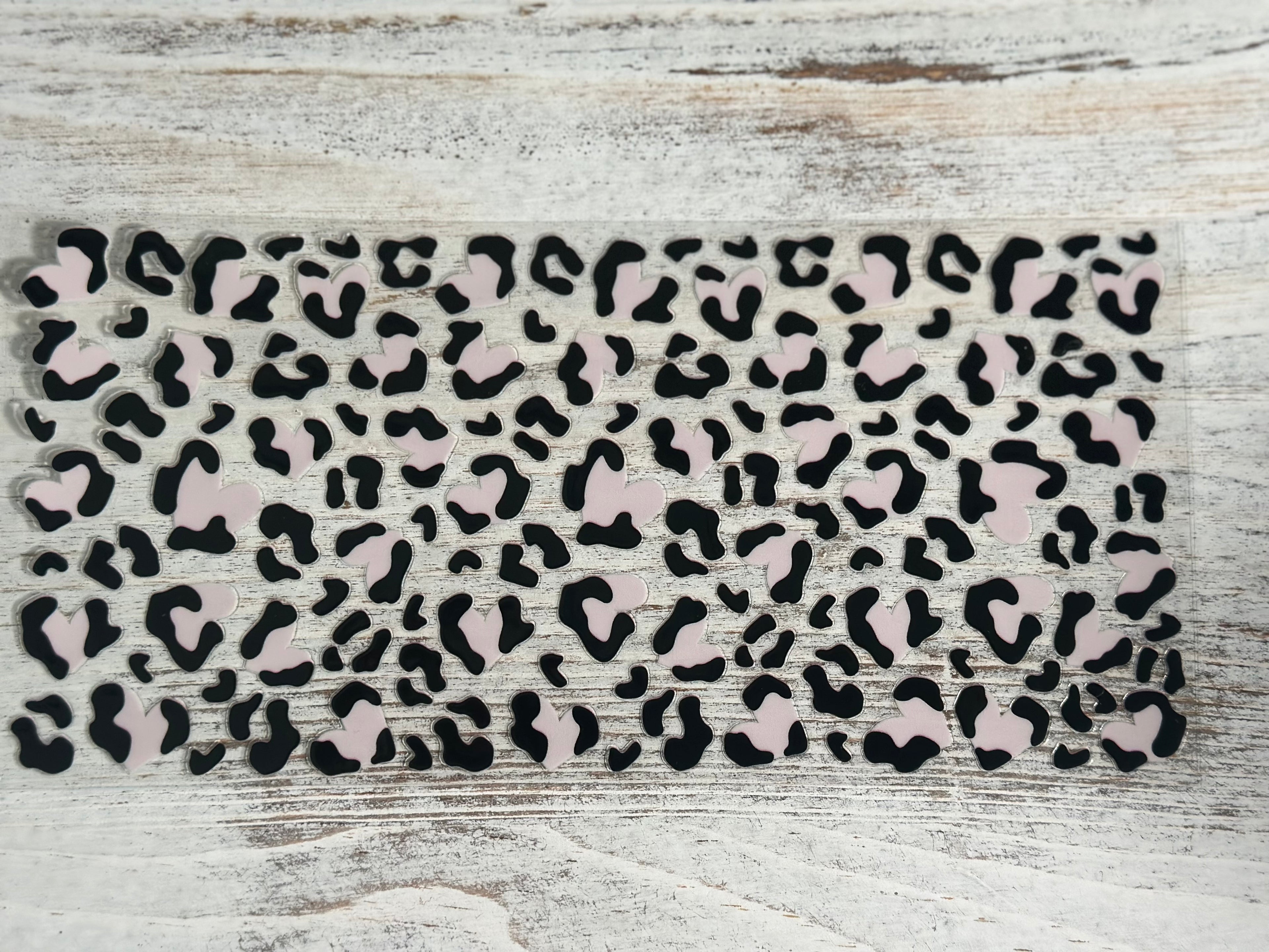 Black & Light Pink Leopard Wrap