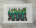 Bright Teal & Green Mama - Decal
