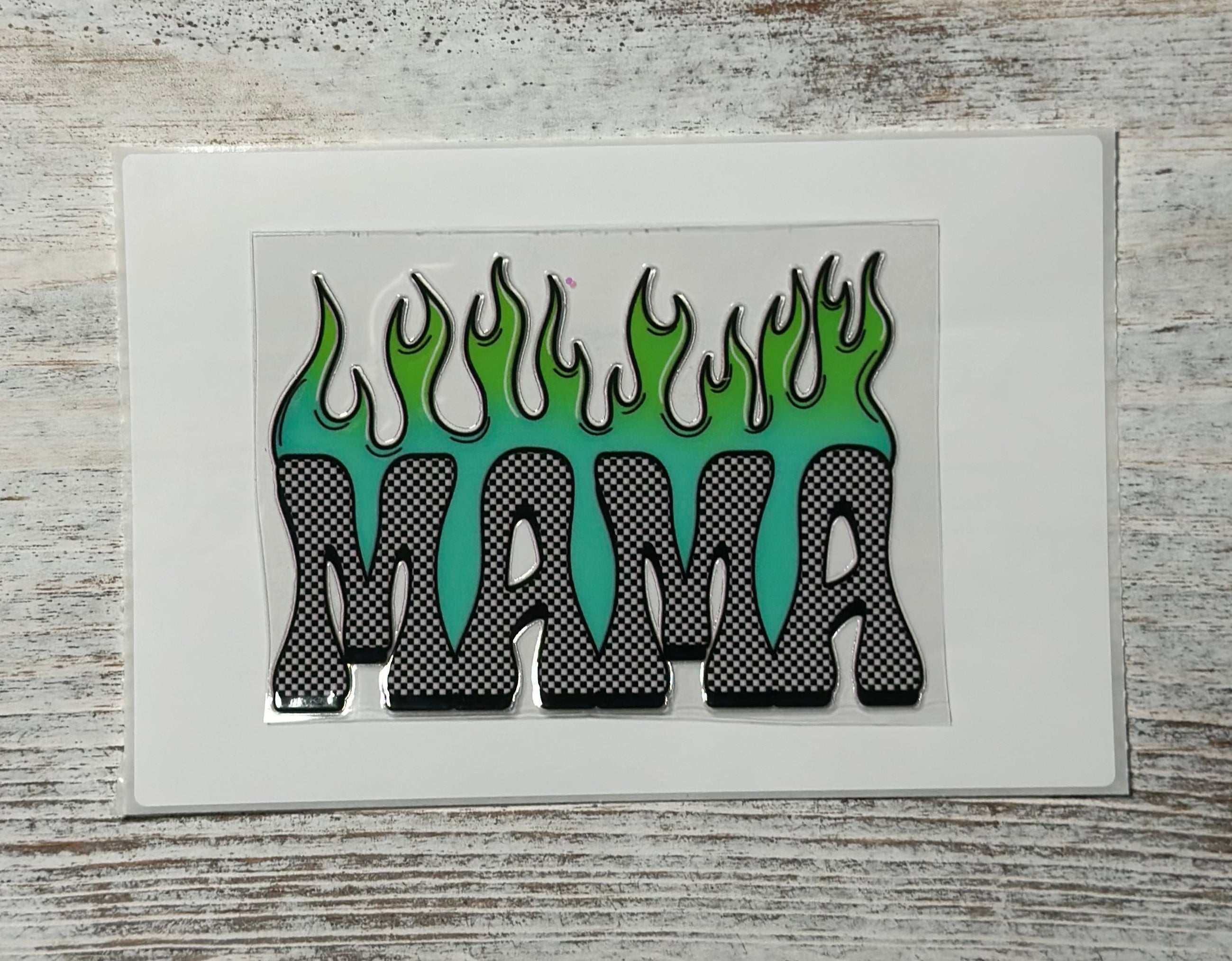 Bright Teal & Green Mama - Decal