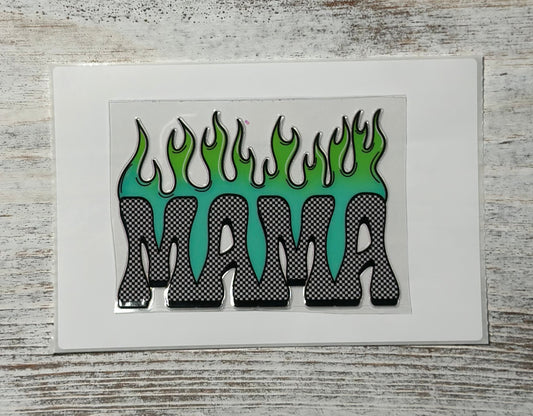 Bright Teal & Green Mama - Decal