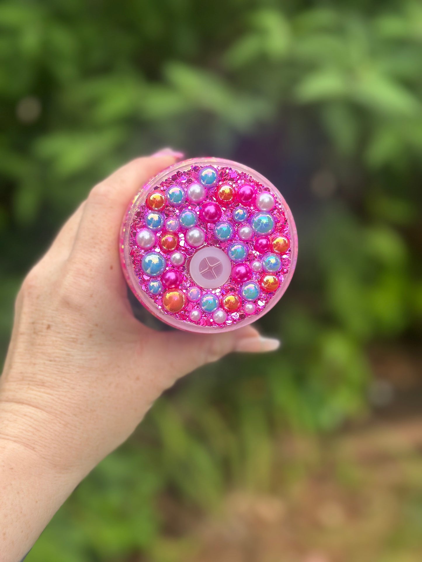 Bright Floral Mama 20 Oz Acrylic Snow Globe w/ Blinged Lid