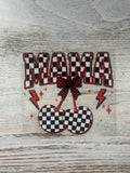 Mama Checkered With Black and White Checkered Cherries - Decal