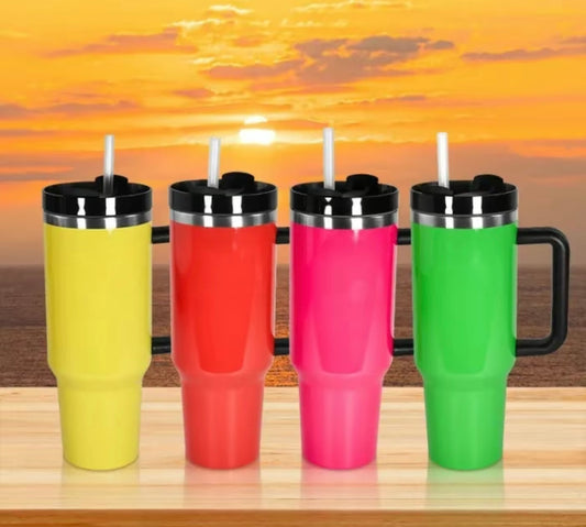 40 Oz Neon Pink Tumbler