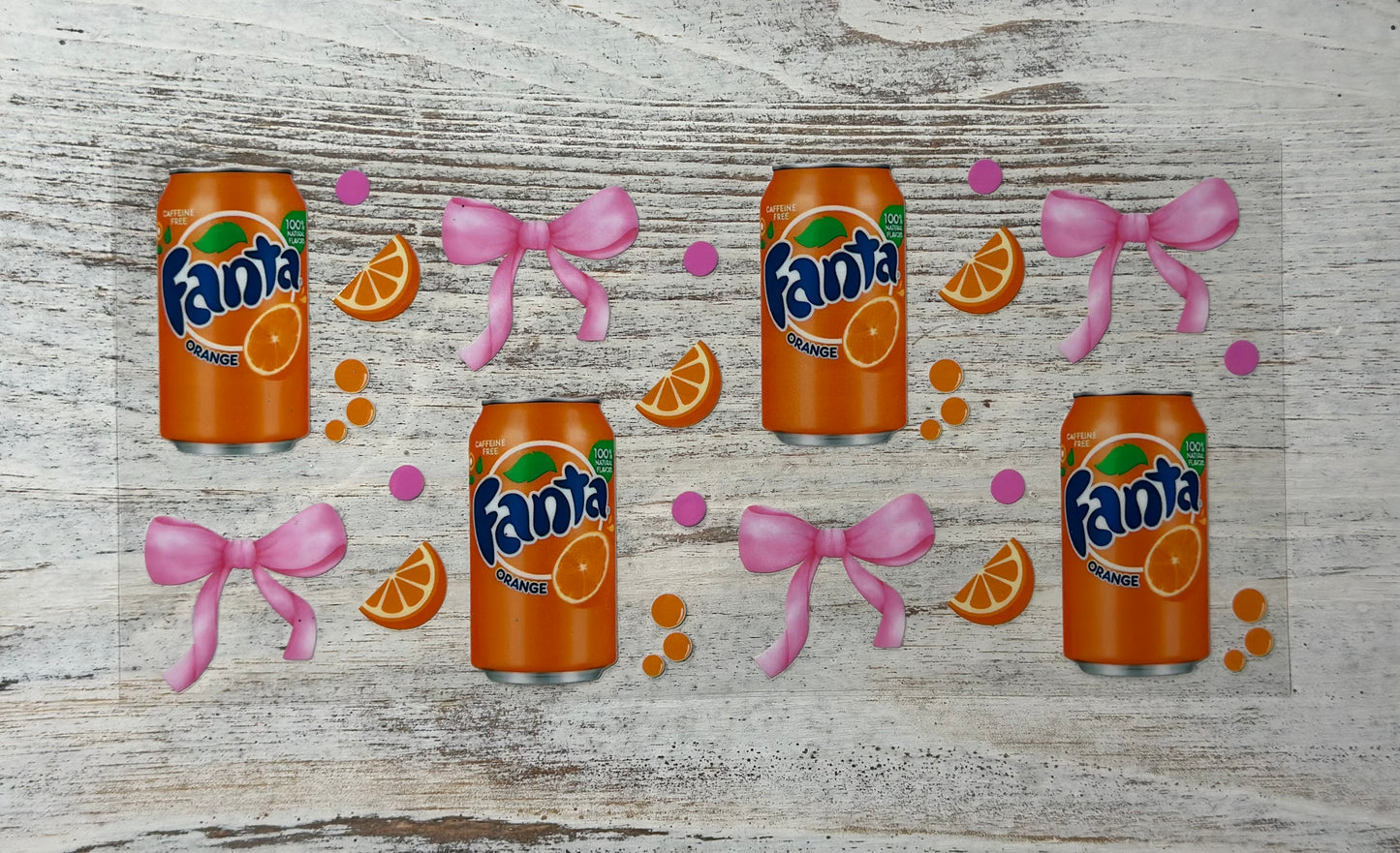 Orange Pop Soda With Pink Bows - Wrap