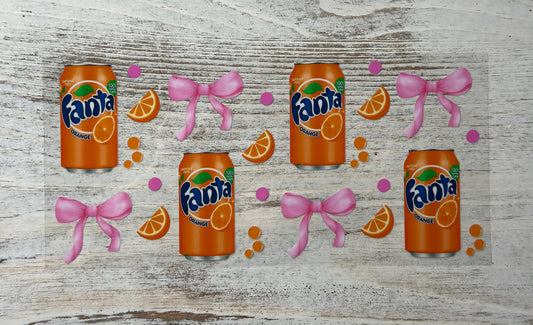 Orange Pop Soda With Pink Bows - Wrap