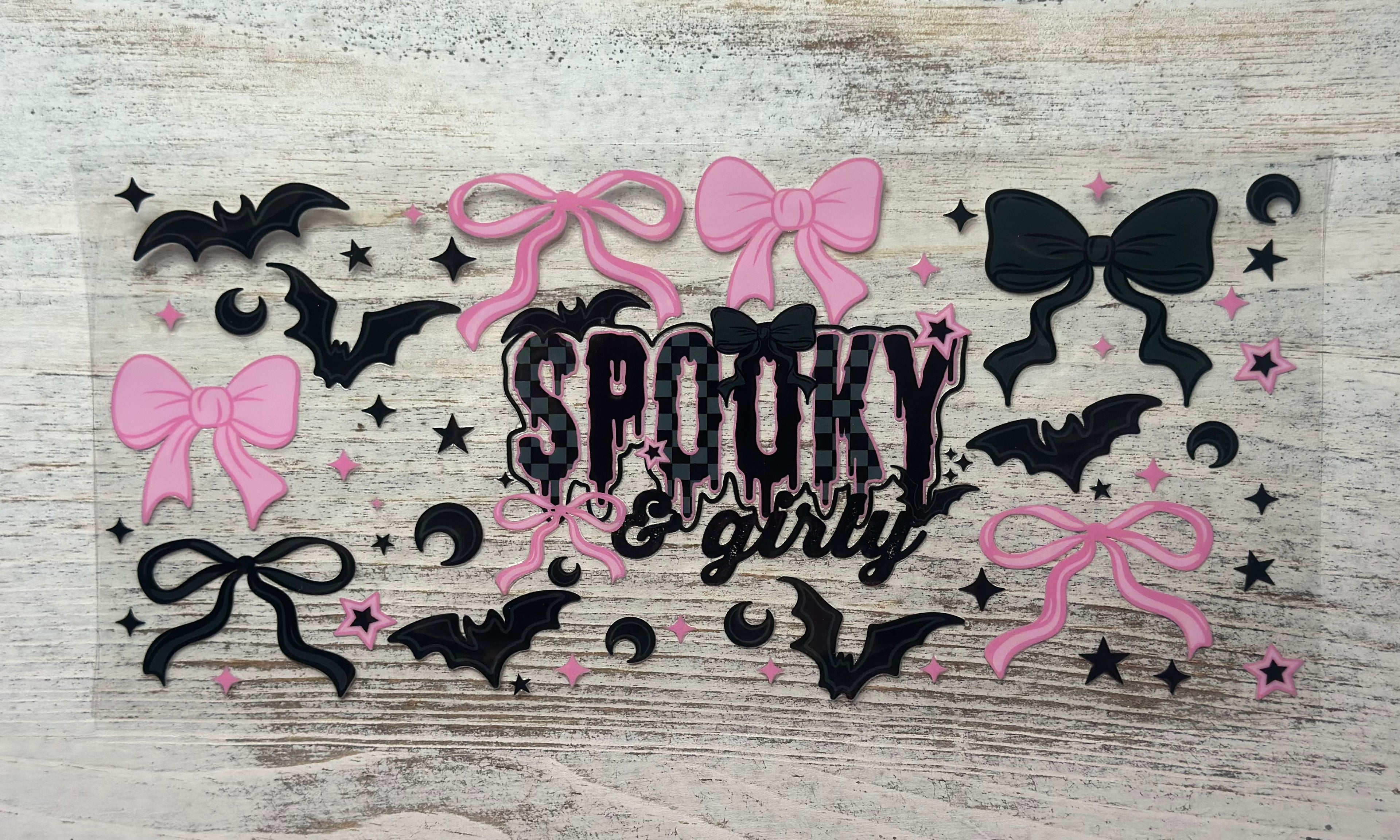 Spooky & Girly Pink & Black Bats & Bows - Wrap
