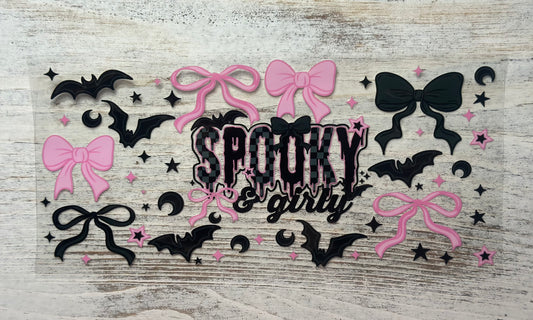 Spooky & Girly Pink & Black Bats & Bows - Wrap