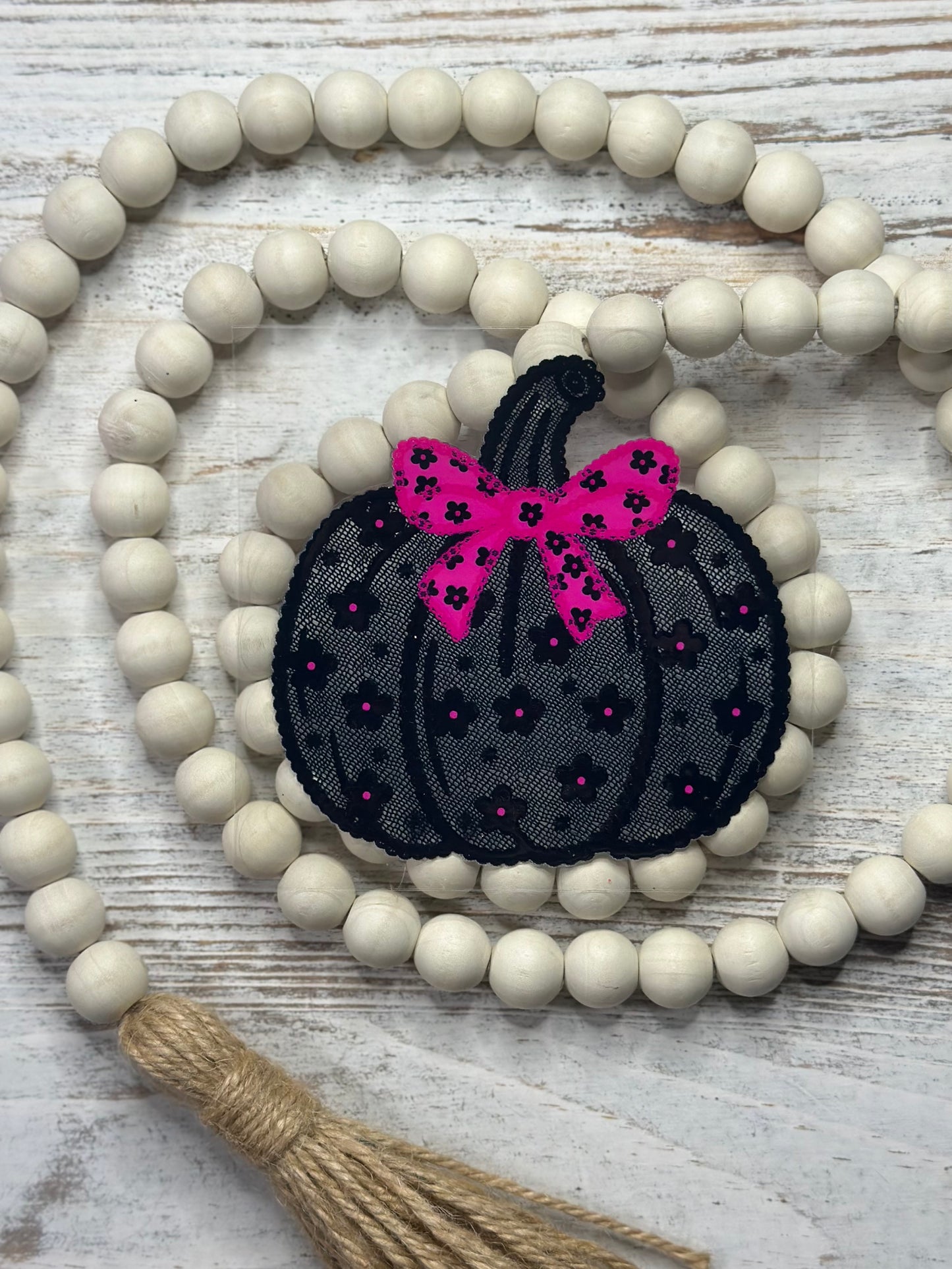 Black & Pink Lace Pumpkin - Decal