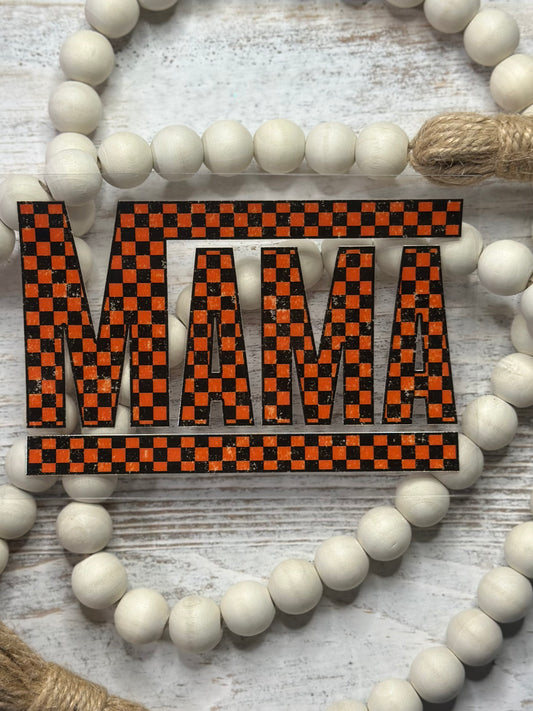 Checkered Mama Orange & Black - Decal