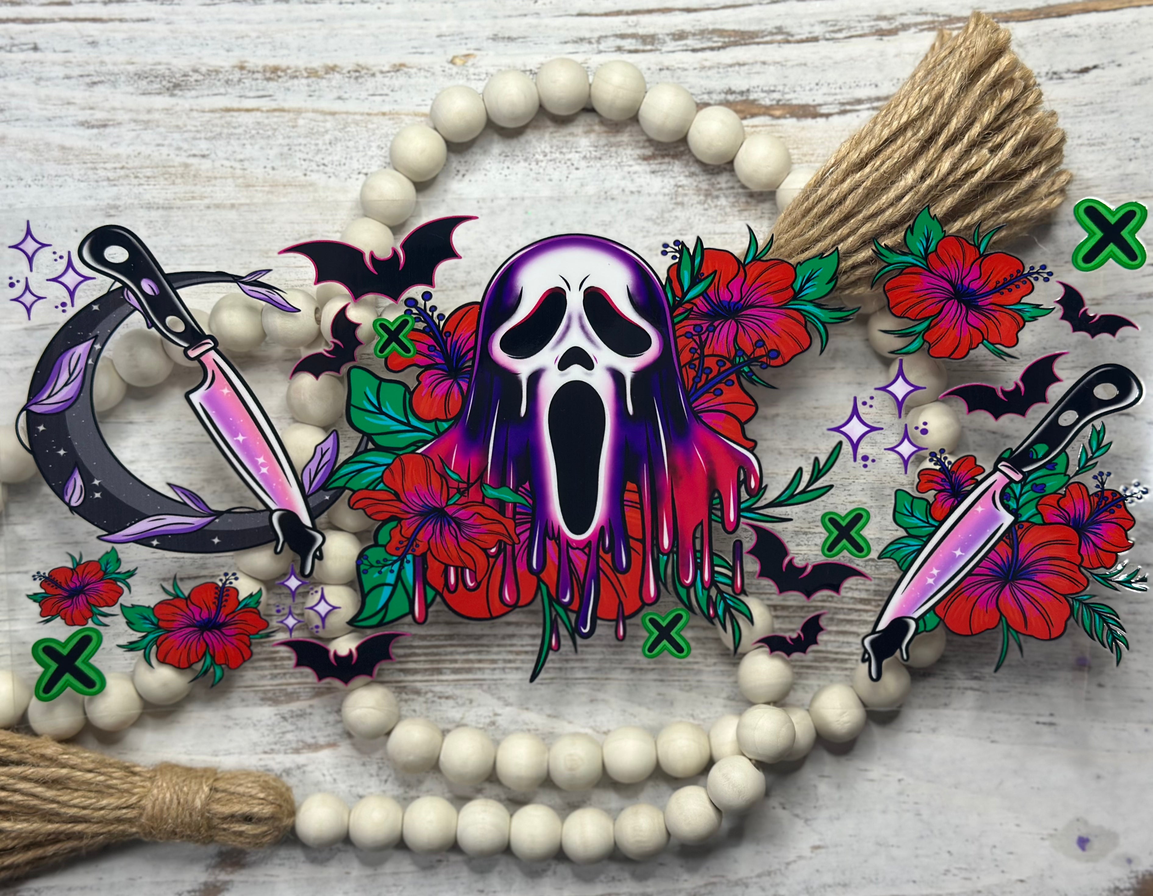 Ghosty Face Floral 40oz - Wrap